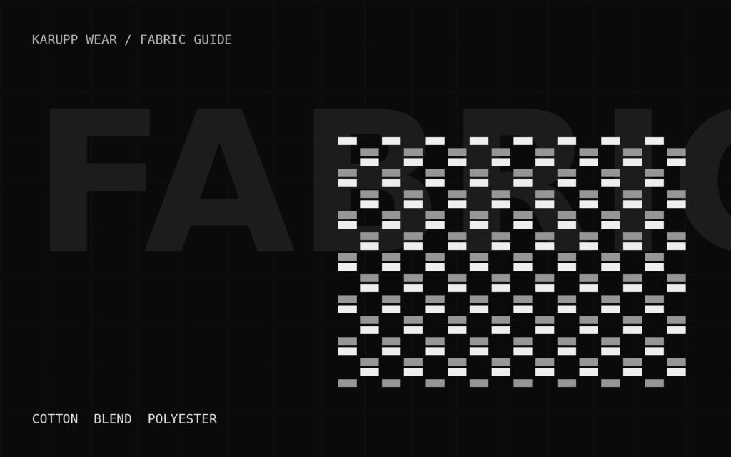 Woven fabric pattern with the word FABRIC on a black background