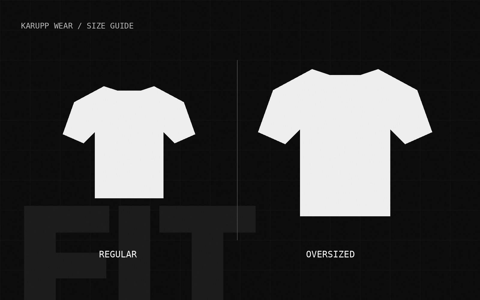 A regular fit and an oversized t-shirt shown side by side